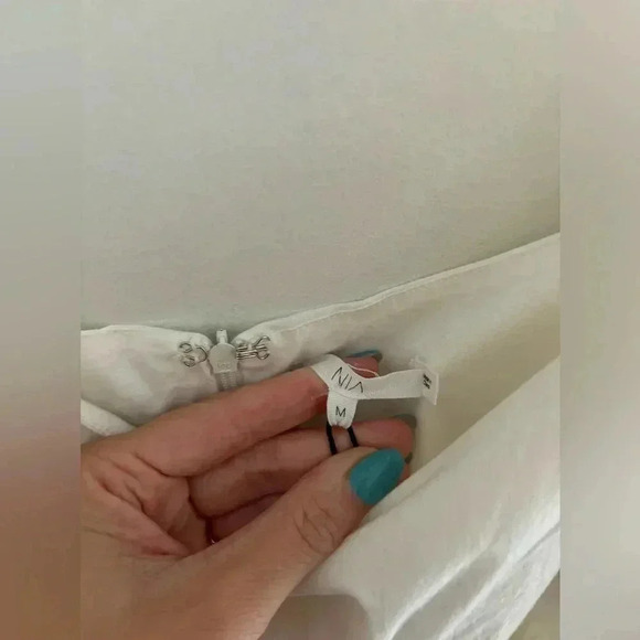 NIA Silvana Babydoll Dress in White - Picture 8 of 9